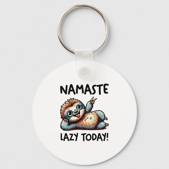 Porte-clés Chill Sloth Namaste Lazy Vibes (Recto)