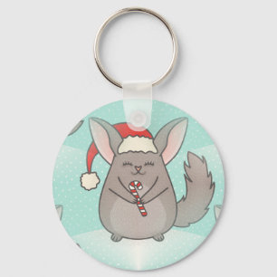 Porte-clés chinchillas de noël