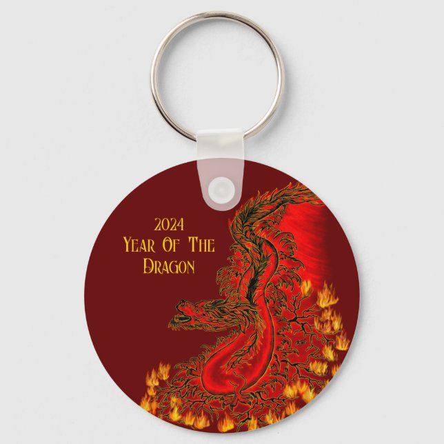 Porte-clés Chine Dragon, 2024 Année Du Dragon (Recto)