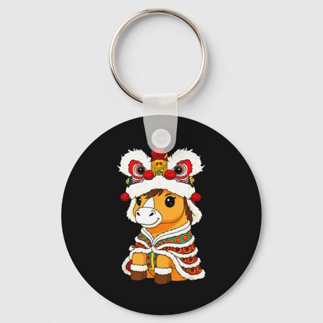 Porte-clés Chinese Lunar New Year Lion Dance Cute Horse China (Recto)