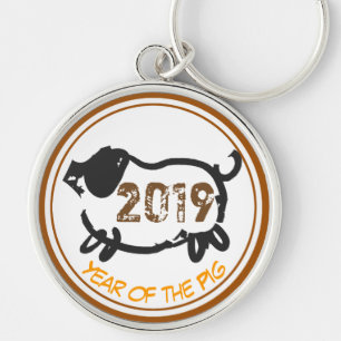 Porte-clés Chinois année du Zodiaque de porc Anniversaire MR