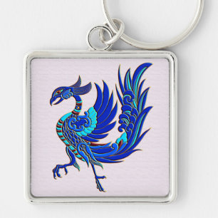 Porte-clés Chinois bleu Phoenix