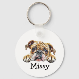 Porte-clés Chiot Bulldog Personnalisé