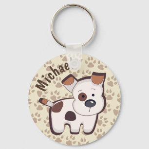 Porte-clés Chiot mignon de bande dessinée personnalisé