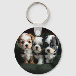 Porte-clés Chiots super mignons sur le canapé 2