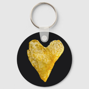 Porte-clés Chip de pomme de terre en forme de coeur
