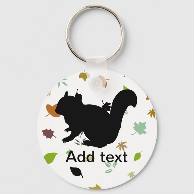 Porte-clés Chipmunk , Squirrel , illustration , (Black) (Recto)