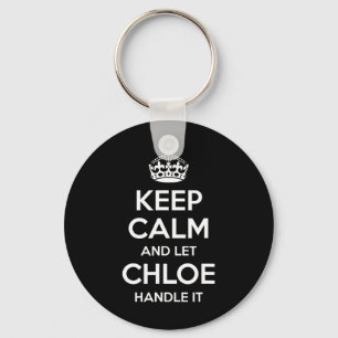 Porte-clés Chloe Conserver le calme Nom personnalisé Amusant 