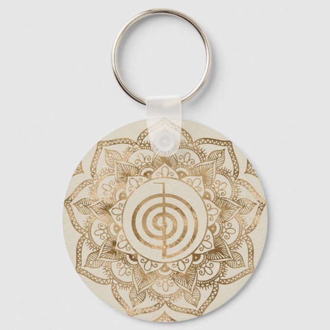Porte-clés Cho Ku Rei - pastel or lotus mandala (Recto)