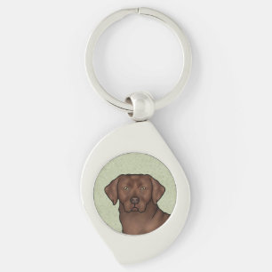 Porte-clés Chocolat Labrador Retriever Art Cute Lab Chien Hea