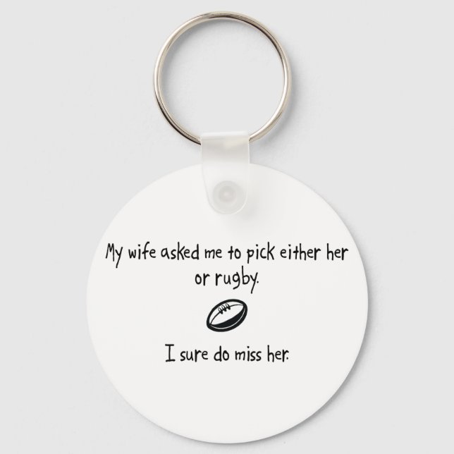 Porte-clés Choisir une femme ou un rugby (Recto)