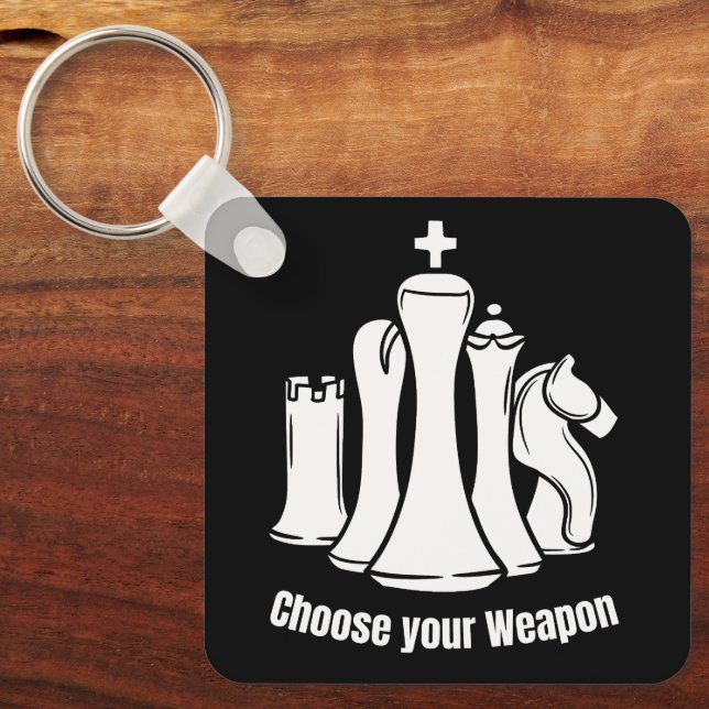 Porte-clés Choisissez votre arme stylisée jeu d'échecs (Recto)
