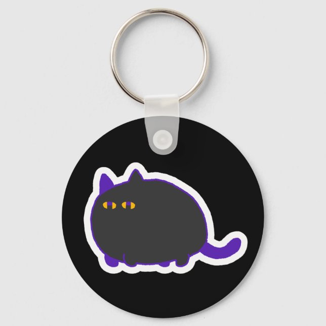 Porte-clés Chonky Black Cat Keychain (Recto)