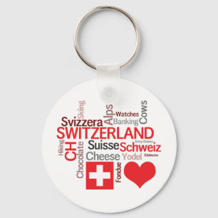 Porte-clés Choses suisses préférées - amour Suisse d'I