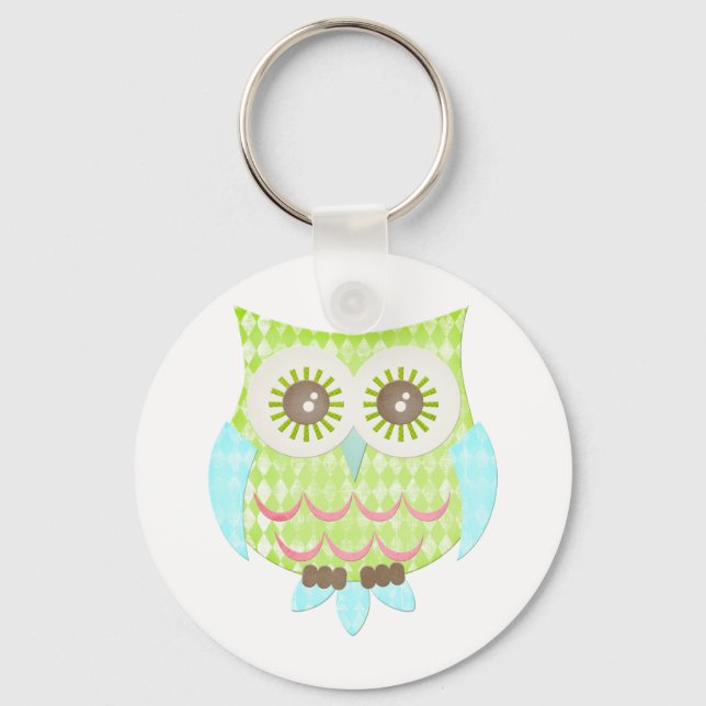 Porte-clés Chouette aux yeux clairs (Recto)