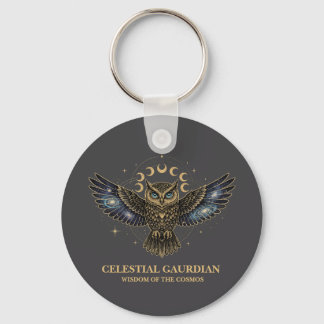 Porte-clés Chouette céleste Gardien cosmique