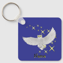 Chouette étoile mignonne personnalisée fond bleu