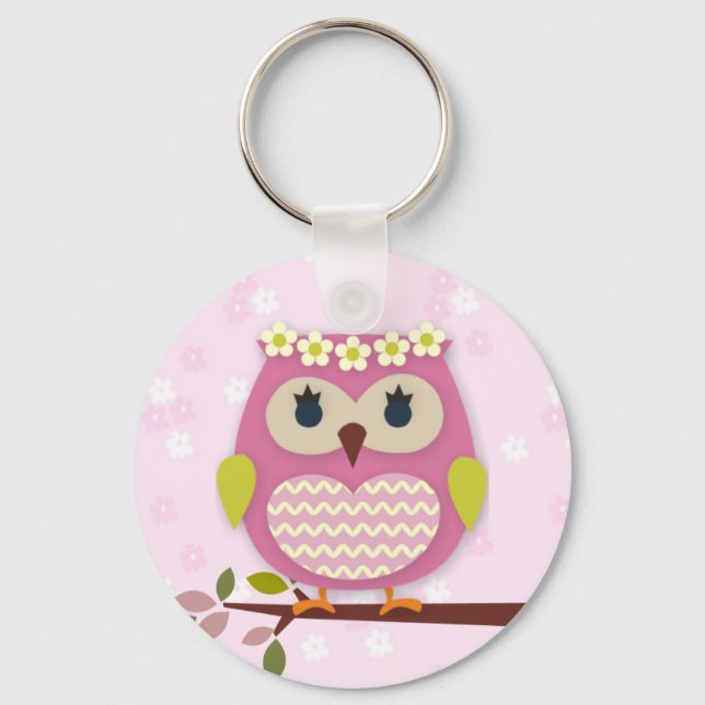 Porte-clés Chouette princesse rose 02 Porte - clé (Recto)
