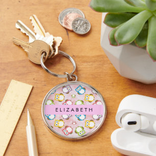 Porte-clés Chouettes mignonnes, Chouette Motif, Chouettes col