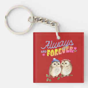 Porte-clés Chouettes toujours et toujours mignonnes en amour
