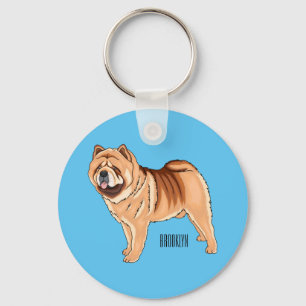 Porte-clés Chow Chow dog cartoon