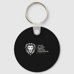 Porte-clés Chrétiens Philippiens 4_13 Force Lion Religieux