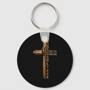 Porte-clés Christ Croix Chrétien Jean 3 16 Dieu Aima Tant Le