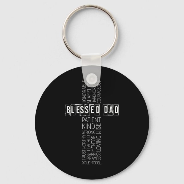 Porte-clés Christian Blessed Papa Fête des pères croisée (Recto)