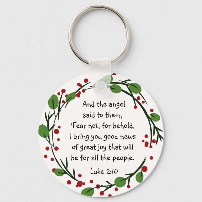 Porte-clés Christian Inspiration Écriture de Noël Keycha (Recto)