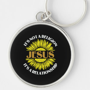 Porte-clés Christian N'Est Pas Une Religion Jésus Tournesol