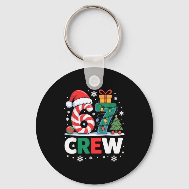 Porte-clés Christmas 67 Crew Brainrot Candy Cane Lights  (Recto)