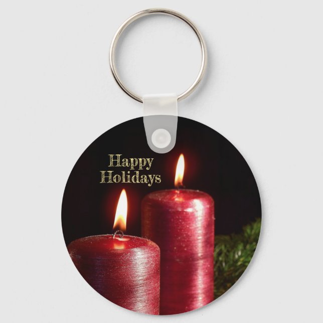 Porte-clés Christmas Celebration Red Candles Winter Holidays (Recto)