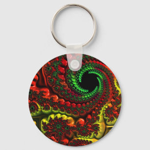 Porte-clés Christmas Colours Mandelbrot Button Key Ring