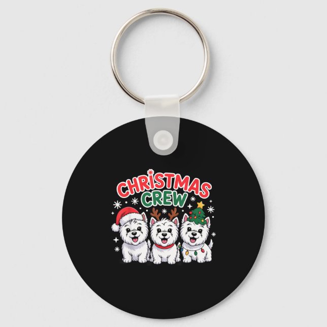 Porte-clés Christmas Crew Westie Christmas West Highland Whit (Recto)