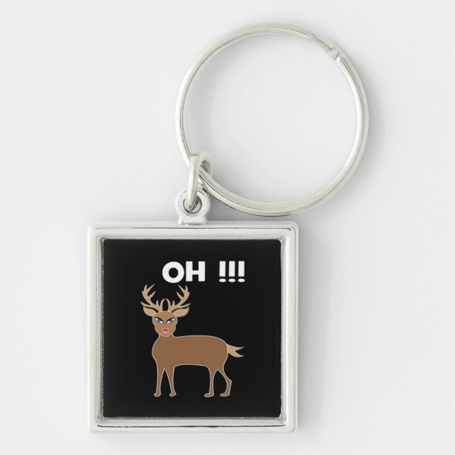 Porte-clés Christmas Deer Season Cute Festive Retro Style  (Devant)
