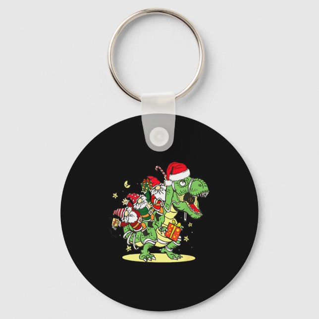 Porte-clés Christmas, Dino, Ugly Xmas, Trex Dinosaur, Gnome  (Recto)