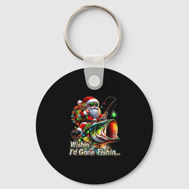 Porte-clés Christmas Funny Fish Santa Fishing Merry Fishmas  (Recto)