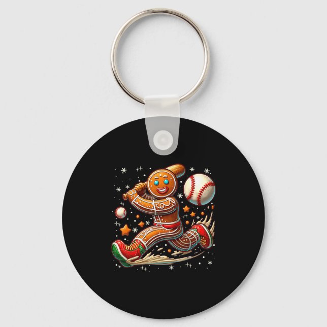 Porte-clés Christmas Gingerbread Man Srts Player Funny Baseba (Recto)
