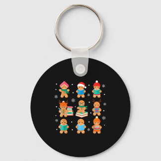 Porte-clés Christmas Library Gingerbread Man Books Lover Book