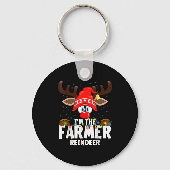 Porte-clés Christmas Matching I'm The Farmer Reindeer  (Recto)