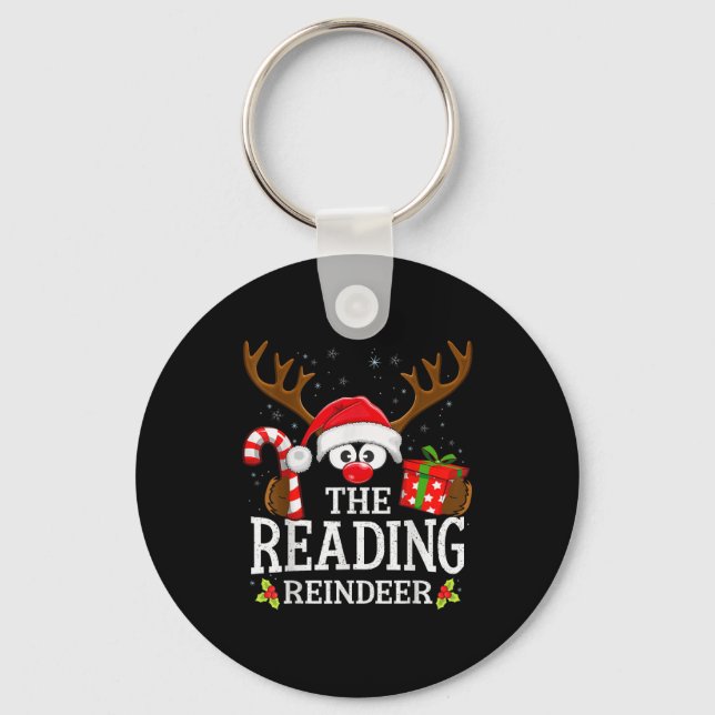 Porte-clés Christmas Matching The Reading Reindeer Family  (Recto)