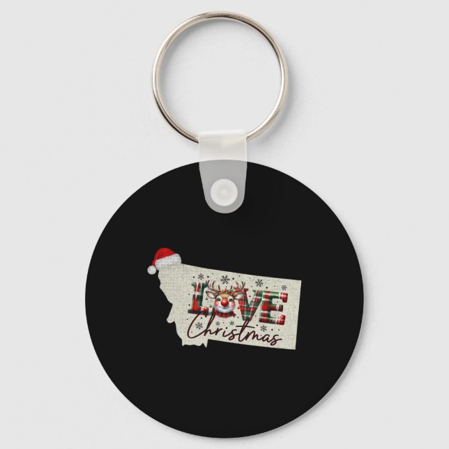 Porte-clés Christmas Montana Xmas State Map Montana Christmas (Recto)