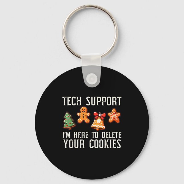 Porte-clés Christmas Tech Suprt Here To Delete Cookies Xmas M (Recto)