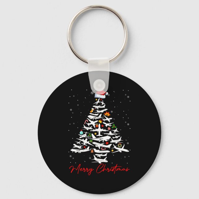 Porte-clés Christmas Tree Airplanes Lots Merry Christmas Men  (Recto)