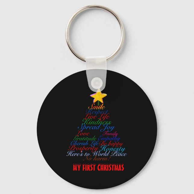 Porte-clés Christmas Tree Tygraphy Babys First Christmas Baby (Recto)