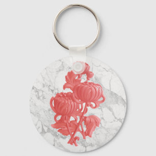 Porte-clés Chrysanthème rose