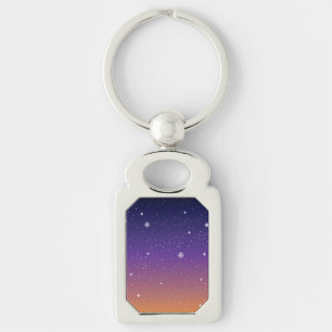 Porte-clés Ciel étoilé de coucher de soleil violet et or