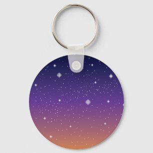 Porte-clés Ciel étoilé de coucher de soleil violet et or