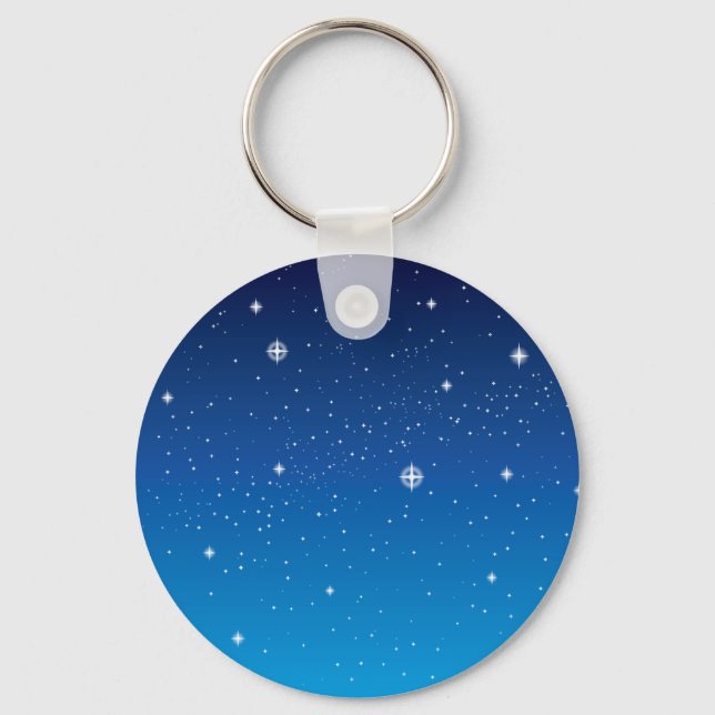 Porte-clés Ciel nocturne étoilé bleu profond (Recto)