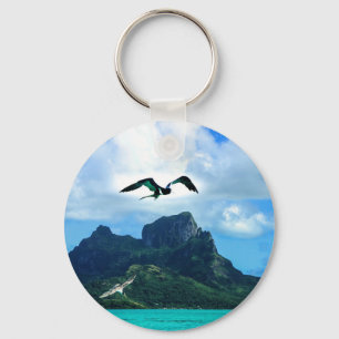 Porte-clés Ciel tropical d'oiseau de Polynésie française de